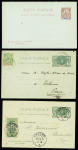 35 lettres et cartes postales (dont entiers postaux), la plupart affranchies avec types Faidherbe et Palmier dont n°21 + 26 sur LR avec griffe de recommandation provisoire d'Ouidah (1914) et n°22 OBL Carmama. TB