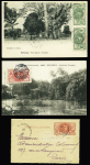 35 lettres et cartes postales (dont entiers postaux), la plupart affranchies avec types Faidherbe et Palmier dont n°21 + 26 sur LR avec griffe de recommandation provisoire d'Ouidah (1914) et n°22 OBL Carmama. TB