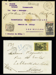 35 lettres et cartes postales (dont entiers postaux), la plupart affranchies avec types Faidherbe et Palmier dont n°21 + 26 sur LR avec griffe de recommandation provisoire d'Ouidah (1914) et n°22 OBL Carmama. TB