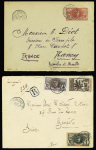 17 lettres et cartes postales AFF types Faidherbe et Palmier dont n°5 OBL Bandiagara sur une petite lettre. TB
