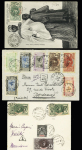 9 lettres et cartes postales AFF type Faidherbe et Palmier dont timbres-taxe surchargés "T" dans un triangle OBL Kaédi. TB