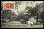 9 lettres et cartes postales AFF type Faidherbe et Palmier dont timbres-taxe surchargés "T" dans un triangle OBL Kaédi. TB