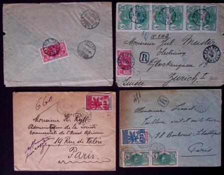 48 lettres et cartes postales AFF types Faidherbe et Palmier dont un télégramme AFF n°34. TB