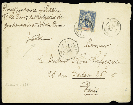 N° 37 obl. càd St Denis 1898 sur env. "Correspondance