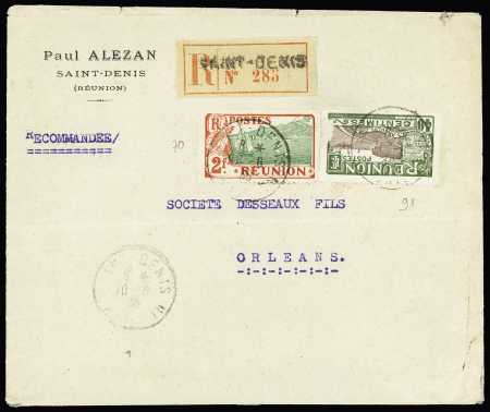 N° 91 +70 (déf.) sur lettre rec. de St Denis 1938
