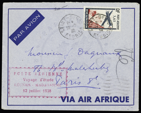 PA N° 2 sur lettre de St Denis 1938 pour Paris, griffe