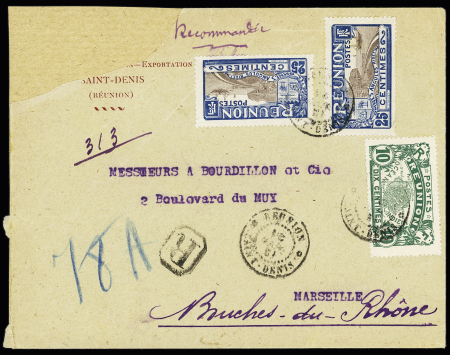 N° 85 +63 x2 sur lettre rec. de St Denis 1924 pour