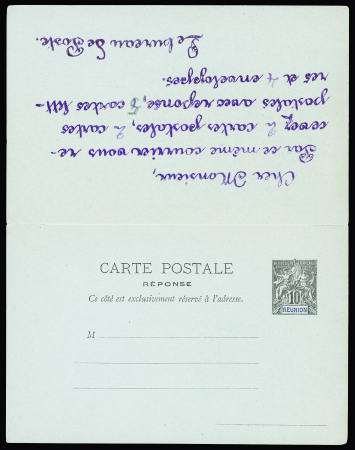 Carte postale 10c Groupe avec volet réponse de St