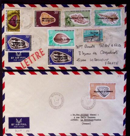 1977 Surcharges locales sur timbres des Afar et Issas