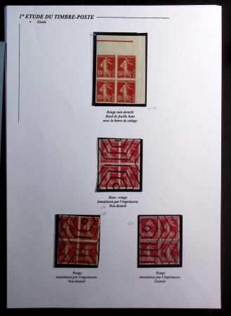 1907 Collection d'exposition sur le 10c rouge SEMEUSE