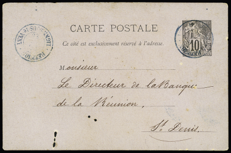 Entier carte postale 10c noir Alphée Dubois (quelq