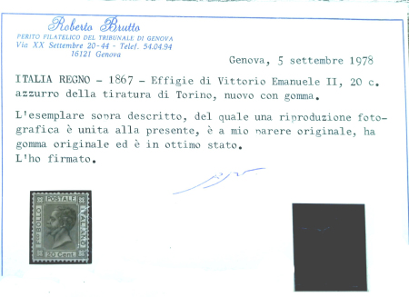 N°23 20c bleu, neuf avec légère trace de charnière,