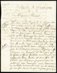 LATAQUIE Lettre de 1853 sans timbre avec cursive "Lataquié"