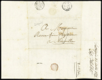 LATAQUIE Lettre de 1853 sans timbre avec cursive "Lataquié"