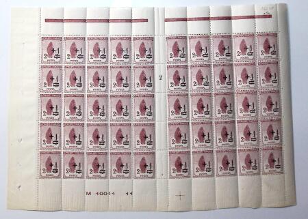 N° 162 à 164 Orphelins en panneau complet de 50 timbres