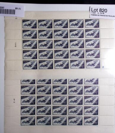 POSTE AERIENNE n° 23 en feuille complète de 25 timbres