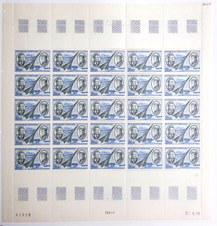 POSTE AERIENNE n° 44 en feuille complète de 25 timbres,
