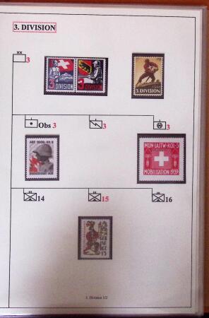 1939-1945 Collection sur les vignettes de la mobilisation dit "timbres pour soldats", superbement présentée en 4 albums avec une grande variété d'unités militaires, TTB