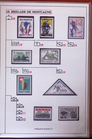 1939-1945 Collection sur les vignettes de la mobilisation dit "timbres pour soldats", superbement présentée en 4 albums avec une grande variété d'unités militaires, TTB