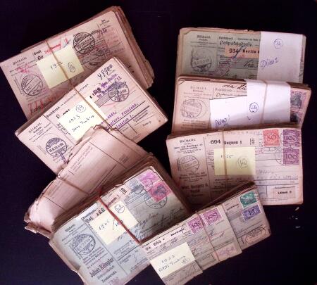 1905-1925 +400 Parcel receipts with various frankings,