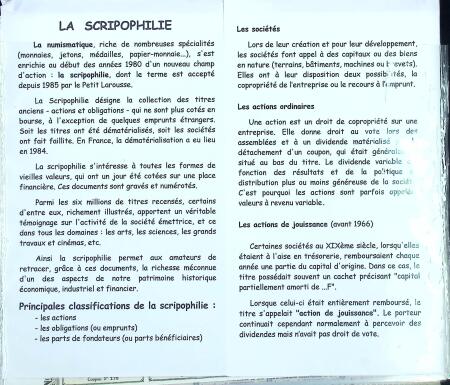 Collection d'exposition sur la Scripophilie (actions