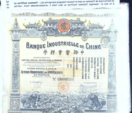Collection d'exposition sur la Scripophilie (actions