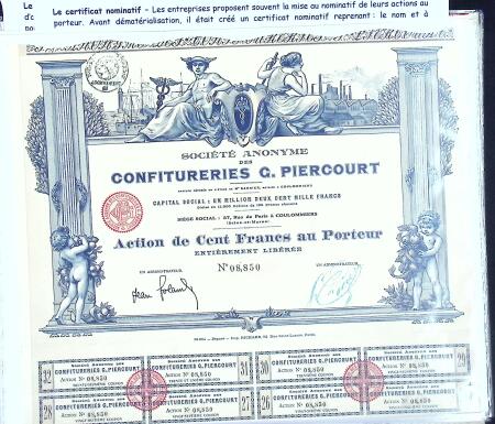 Collection d'exposition sur la Scripophilie (actions