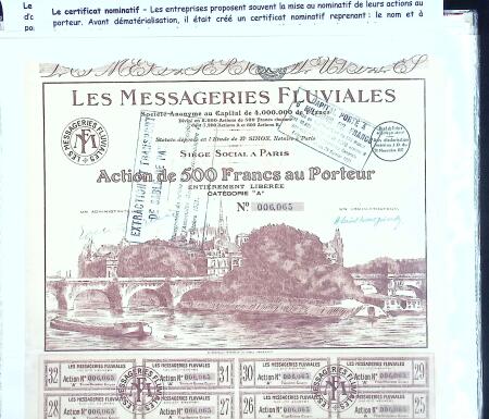 Collection d'exposition sur la Scripophilie (actions