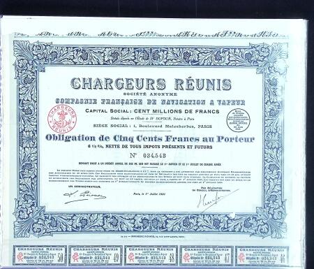 Collection d'exposition sur la Scripophilie (actions