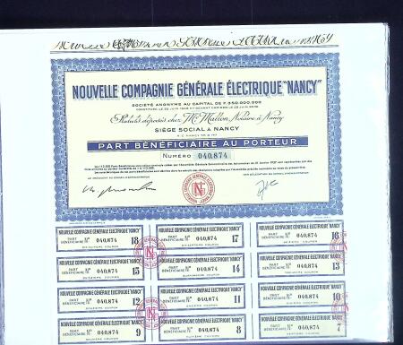 Collection d'exposition sur la Scripophilie (actions