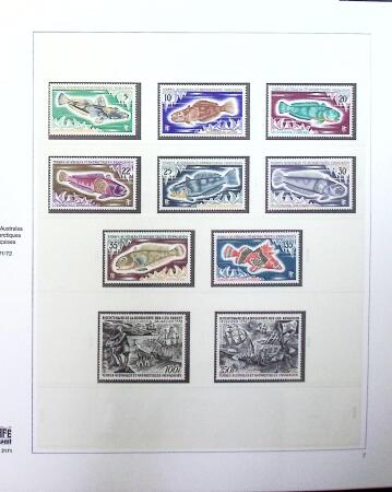 1948-1999 Collection neuve des TAAF quasi complète dont 20f Albatros, +SPM 1986-2001 avec nombreux doubles +CFA, TB
