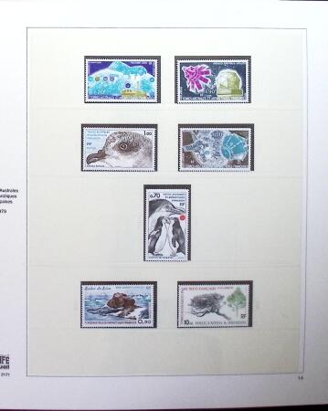 1948-1999 Collection neuve des TAAF quasi complète dont 20f Albatros, +SPM 1986-2001 avec nombreux doubles +CFA, TB
