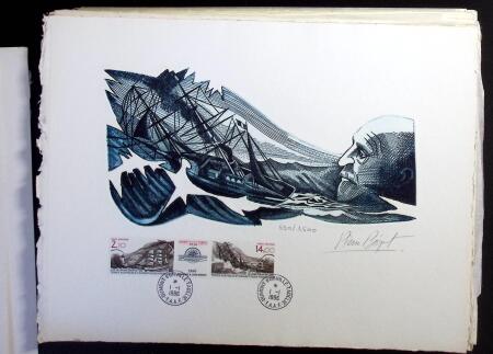 1950-1980, Stock de timbres de TAAF, parfois en feuille,