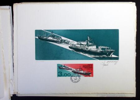 1950-1980, Stock de timbres de TAAF, parfois en feuille,
