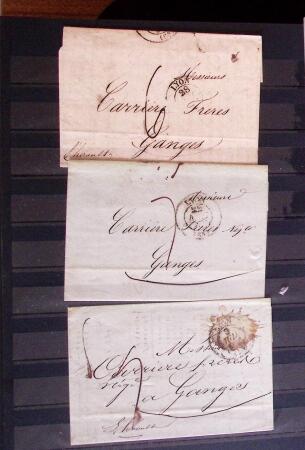 1661-1860 Lot de 127 lettres et documents, divers déboursés,