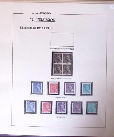 1938-44 TYPE MERCURE : Importante collection d'exposition