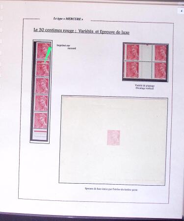 1938-44 TYPE MERCURE : Importante collection d'exposition