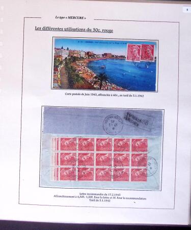 1938-44 TYPE MERCURE : Importante collection d'exposition