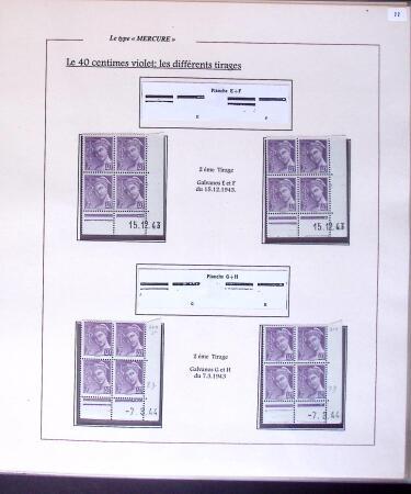 1938-44 TYPE MERCURE : Importante collection d'exposition