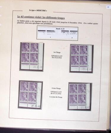 1938-44 TYPE MERCURE : Importante collection d'exposition