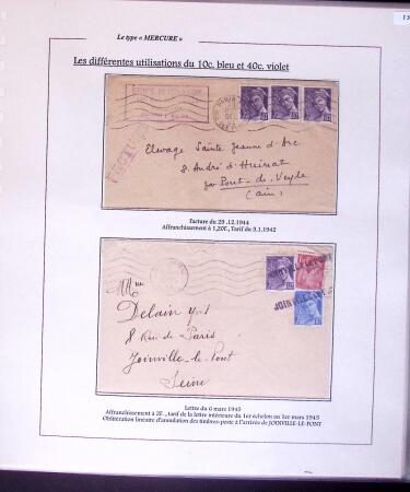 1938-44 TYPE MERCURE : Importante collection d'exposition