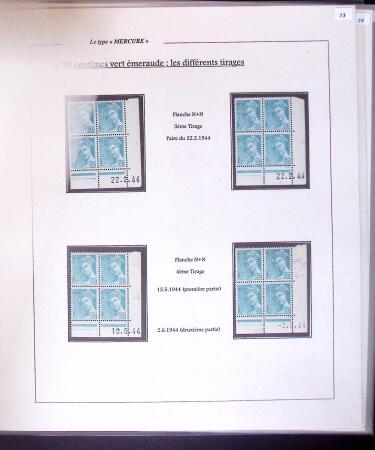 1938-44 TYPE MERCURE : Importante collection d'exposition