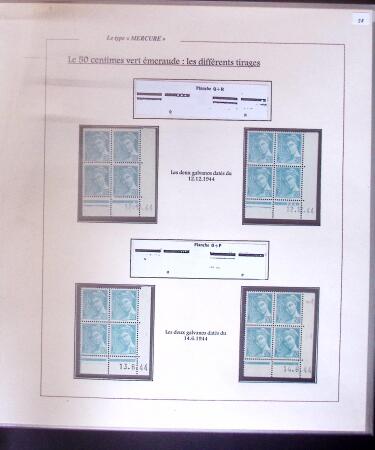 1938-44 TYPE MERCURE : Importante collection d'exposition