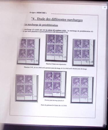 1938-44 TYPE MERCURE : Importante collection d'exposition