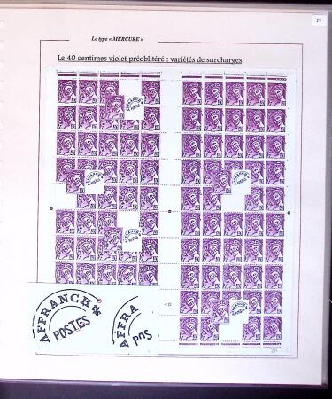 1938-44 TYPE MERCURE : Importante collection d'exposition