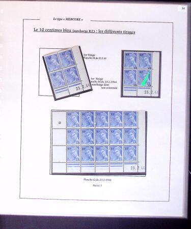 1938-44 TYPE MERCURE : Importante collection d'exposition