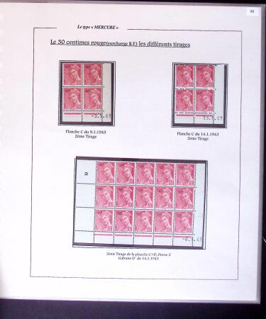 1938-44 TYPE MERCURE : Importante collection d'exposition
