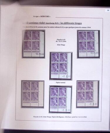 1938-44 TYPE MERCURE : Importante collection d'exposition