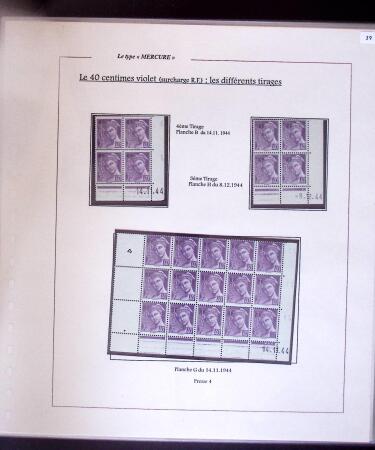 1938-44 TYPE MERCURE : Importante collection d'exposition