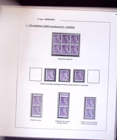 1938-44 TYPE MERCURE : Importante collection d'exposition